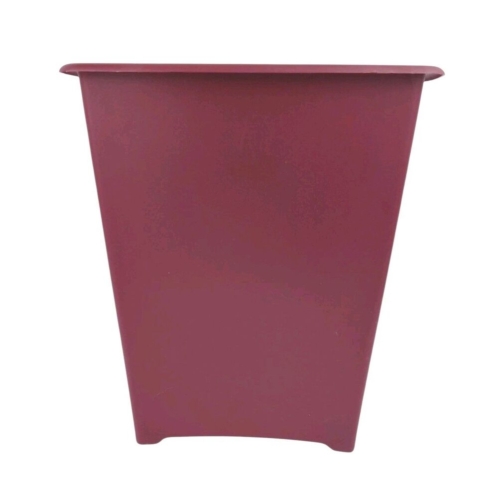 Rubbermaid Trash Can Waste Bin Burgundy Plastic 10.5" Boho Decor Vtg 80's